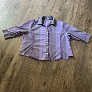 Billblass Women’s Shirt 2X Plaid Button Up Boxy